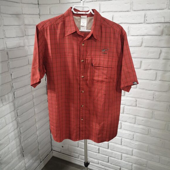 The North Face Men's Size Small Red, Brown, & Blue Plaid Short Sleeve Shirt - Picture 1 of 10